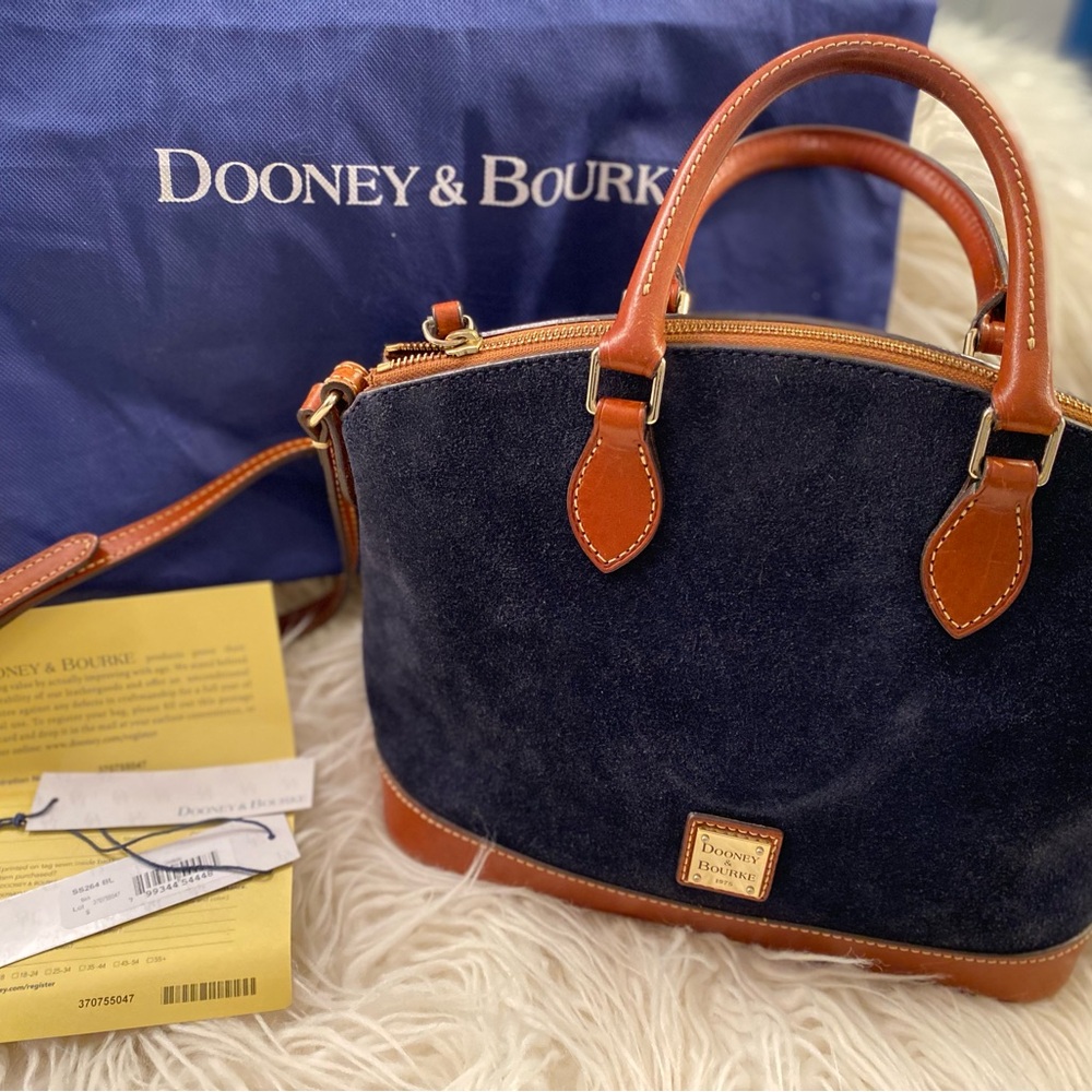 Dooney & Bourke Navy Suede Satchel